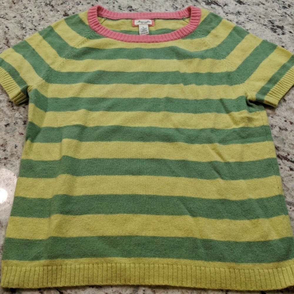 Abercrombie Brand Striped Short Sleeve Sweater